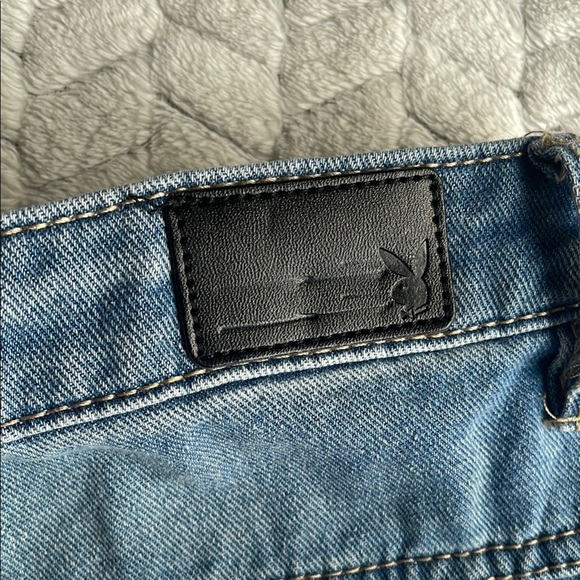 Playboy Women's Blue Graphic Baggy Jeans - Picture 11 of 12
